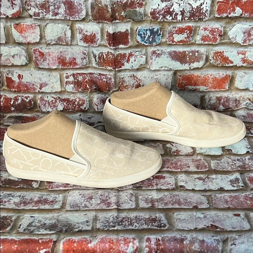 * Calvin Klein Cream Slip-On Sneakers